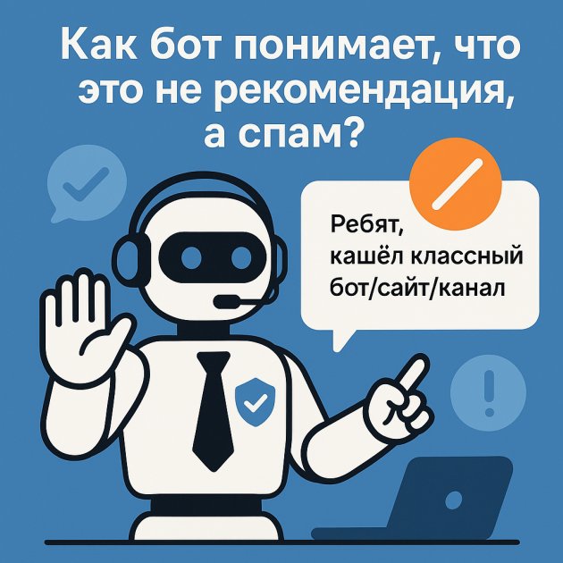 🎯 Как бот модератор, в вашем телеграм чате, понимает, что это не рекомендация, а спам?