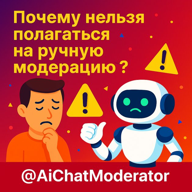 Почему нельзя полагаться на ручную модерацию в Telegram чатах и комментариях